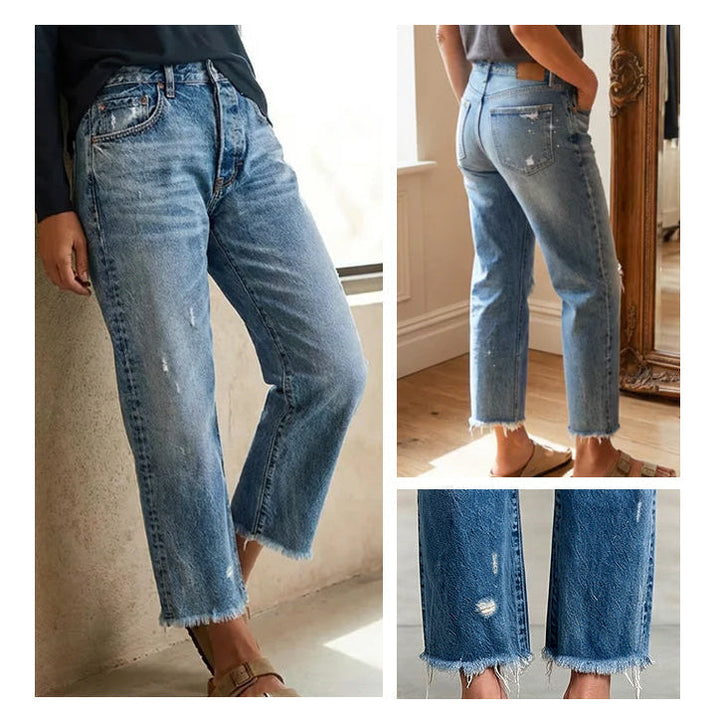 Sophia | Cropped Straight-Leg Jeans