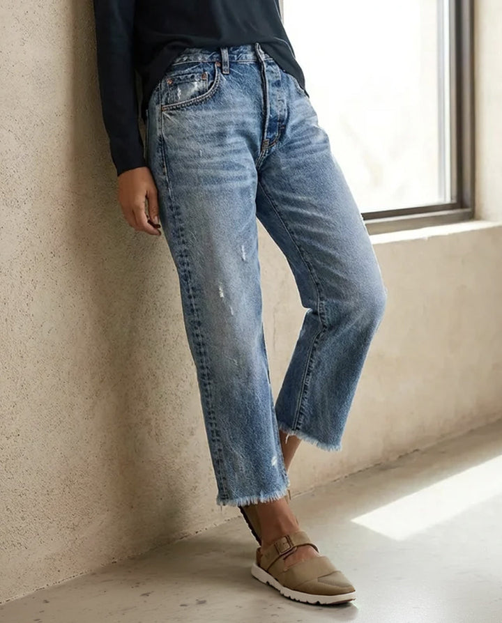 Sophia | Cropped Straight-Leg Jeans
