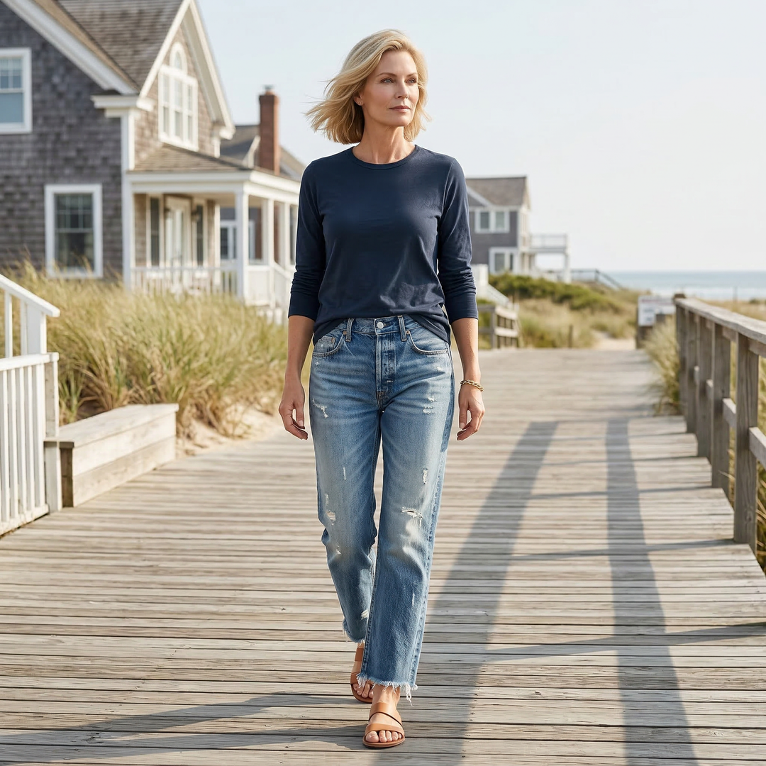 Sophia | Cropped Straight-Leg Jeans