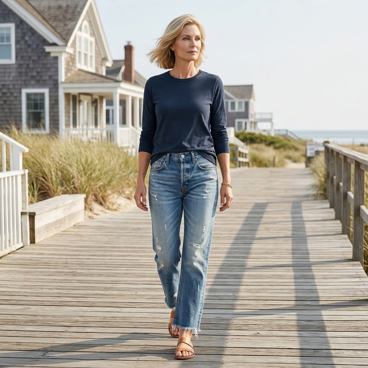 Sophia | Cropped Straight-Leg Jeans