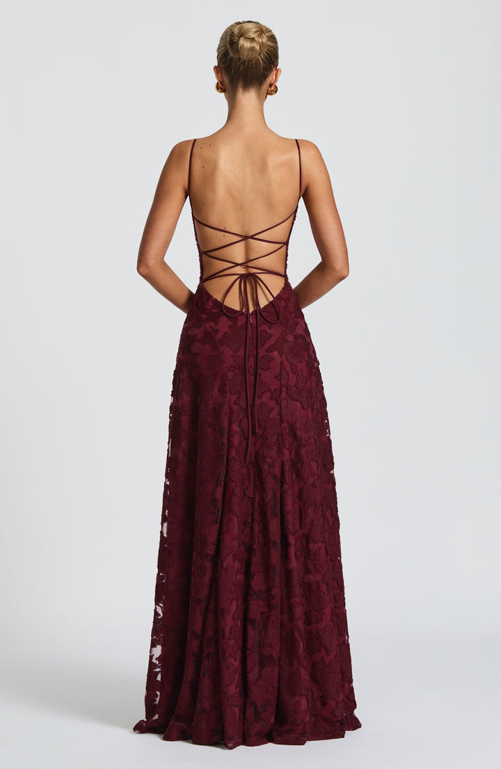 Francis Maxi Dress - Cherry Lacquer