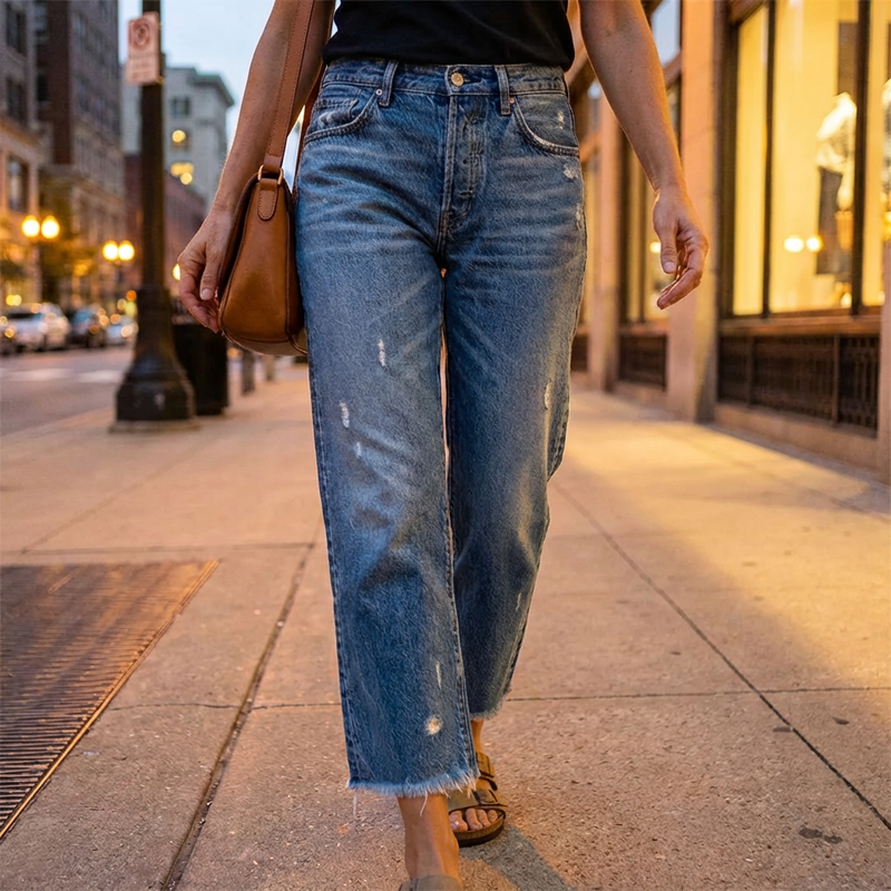 Sophia | Cropped Straight-Leg Jeans